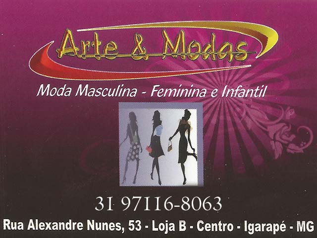 ARTE MODAS FEMININA MASCOLINA E INFANTIL