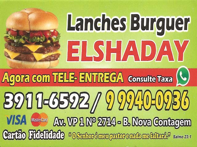 LANCHES BURGUER ELSHADAY