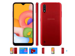 Smartphone Samsung Galaxy A01 32GB Vermelho - 2GB RAM Tela 5,7” Câm. Dupla + Câm. Selfie 5MP